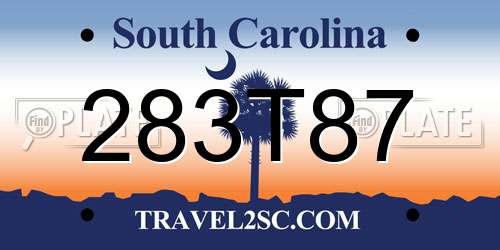 283T87 South Carolina License Plate