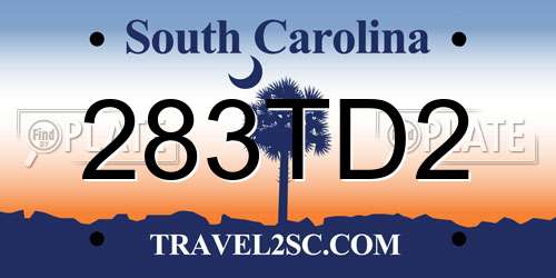 283TD2 South Carolina License Plate