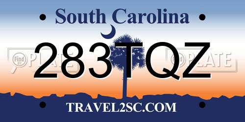 283TQZ South Carolina License Plate