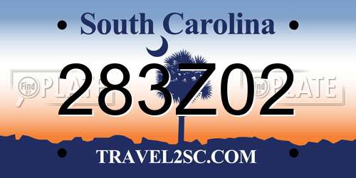 283Z02 South Carolina License Plate