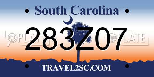 283Z07 South Carolina License Plate