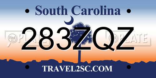 283ZQZ South Carolina License Plate