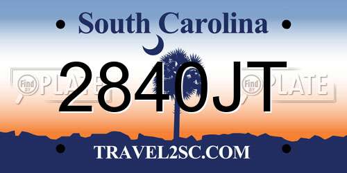 2840JT South Carolina License Plate