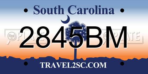 2845BM South Carolina License Plate