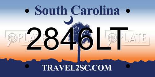 2846LT South Carolina License Plate