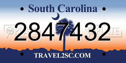 2847432 South Carolina License Plate