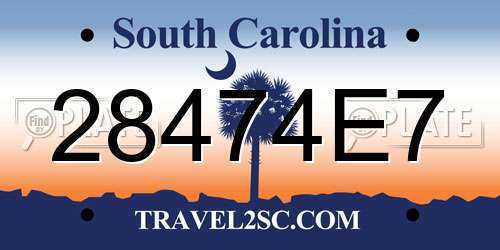 28474E7 South Carolina License Plate