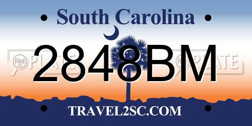 2848BM South Carolina License Plate