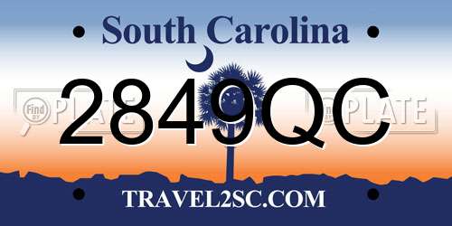 2849QC South Carolina License Plate