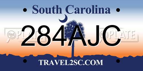 284AJC South Carolina License Plate