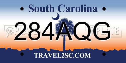 284AQG South Carolina License Plate