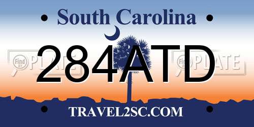 284ATD South Carolina License Plate