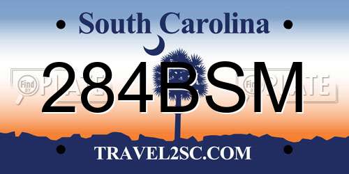 284BSM South Carolina License Plate