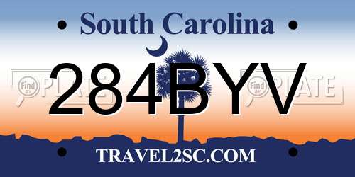284BYV South Carolina License Plate