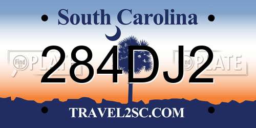 284DJ2 South Carolina License Plate