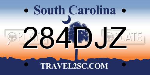 284DJZ South Carolina License Plate