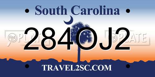 284OJ2 South Carolina License Plate