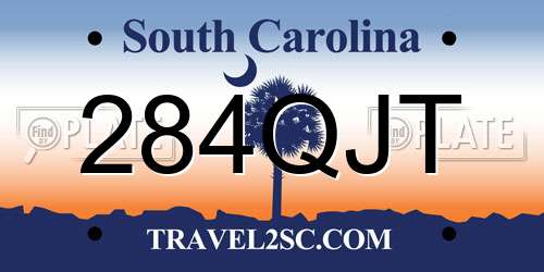284QJT South Carolina License Plate