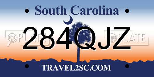 284QJZ South Carolina License Plate