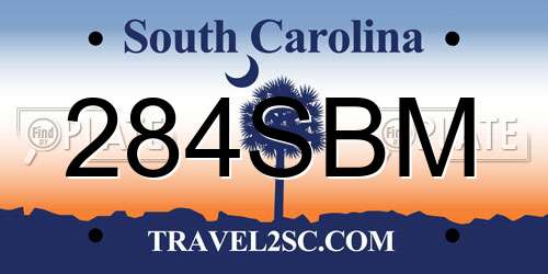 284SBM South Carolina License Plate
