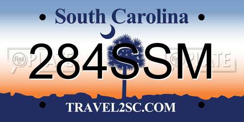 284SSM South Carolina License Plate
