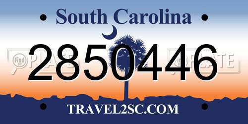 2850446 South Carolina License Plate