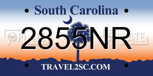 2855NR South Carolina License Plate