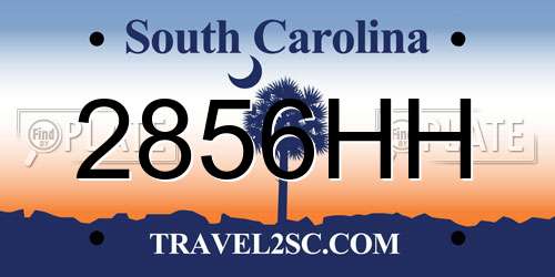 2856HH South Carolina License Plate