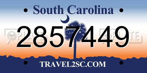 2857449 South Carolina License Plate