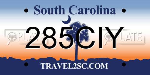 285CIY South Carolina License Plate