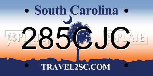 285CJC South Carolina License Plate