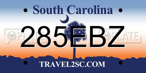 285EBZ South Carolina License Plate
