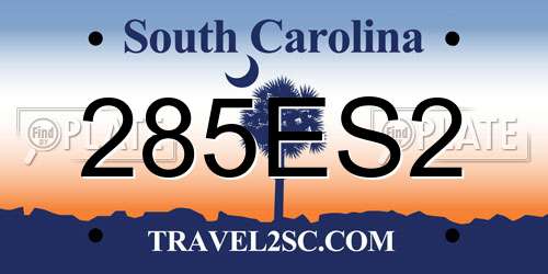 285ES2 South Carolina License Plate