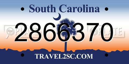 2866370 South Carolina License Plate