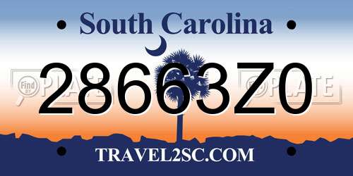 28663Z0 South Carolina License Plate