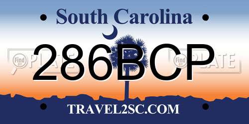286BCP South Carolina License Plate