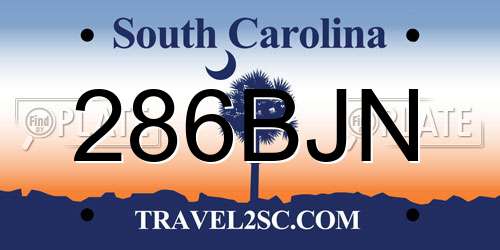 286BJN South Carolina License Plate