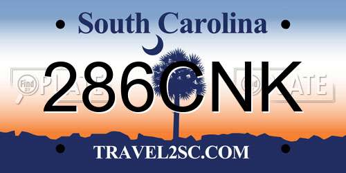 286CNK South Carolina License Plate