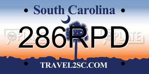 286RPD South Carolina License Plate