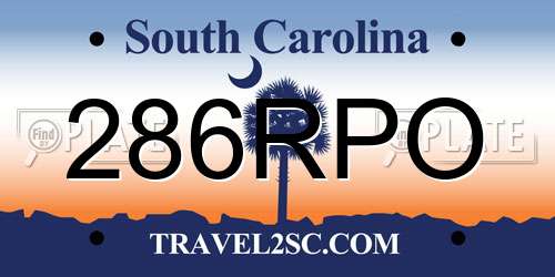 286RPO South Carolina License Plate