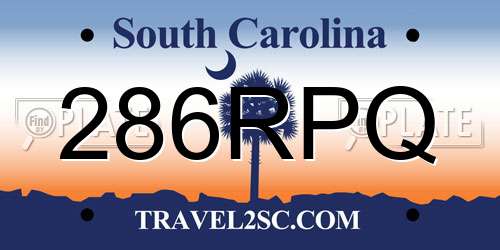 286RPQ South Carolina License Plate
