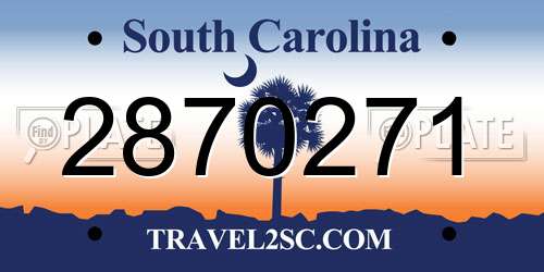 2870271 South Carolina License Plate