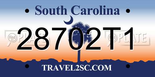 28702T1 South Carolina License Plate