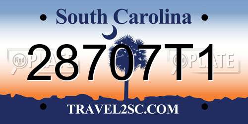 28707T1 South Carolina License Plate