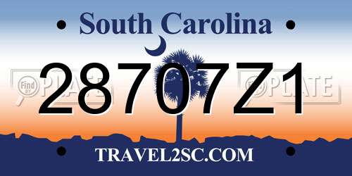 28707Z1 South Carolina License Plate