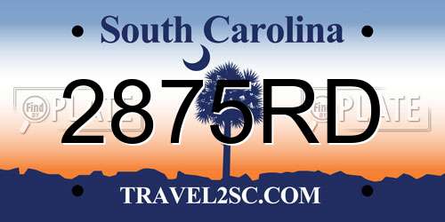 2875RD South Carolina License Plate