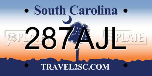 287AJL South Carolina License Plate