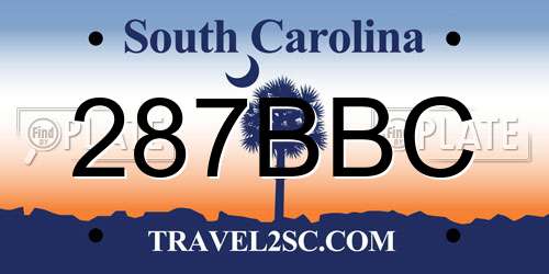287BBC South Carolina License Plate