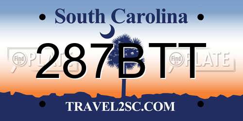 287BTT South Carolina License Plate