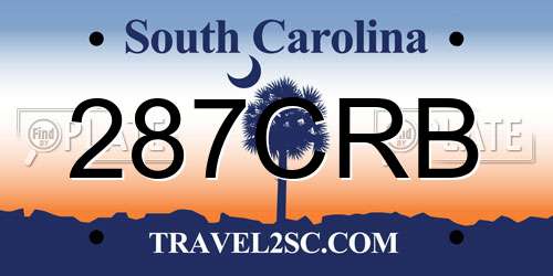 287CRB South Carolina License Plate